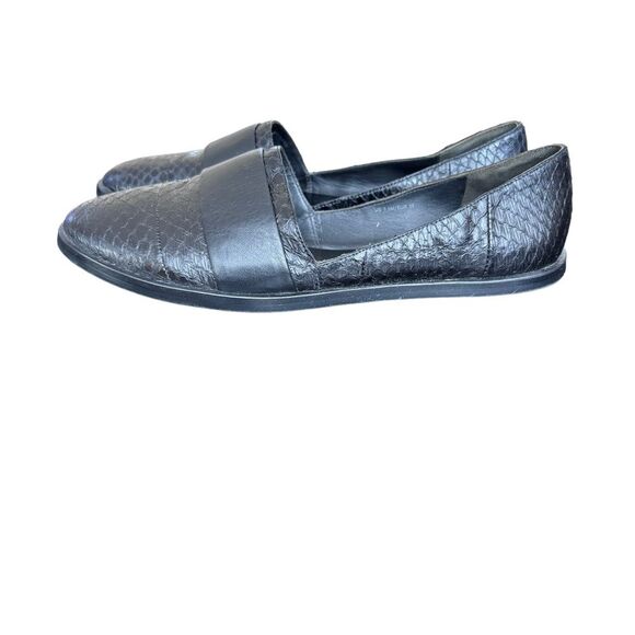 VINCE MASON GENUINE SNAKESKIN & BLACK LEATHER FLAT 7.5 - Picture 6 of 9